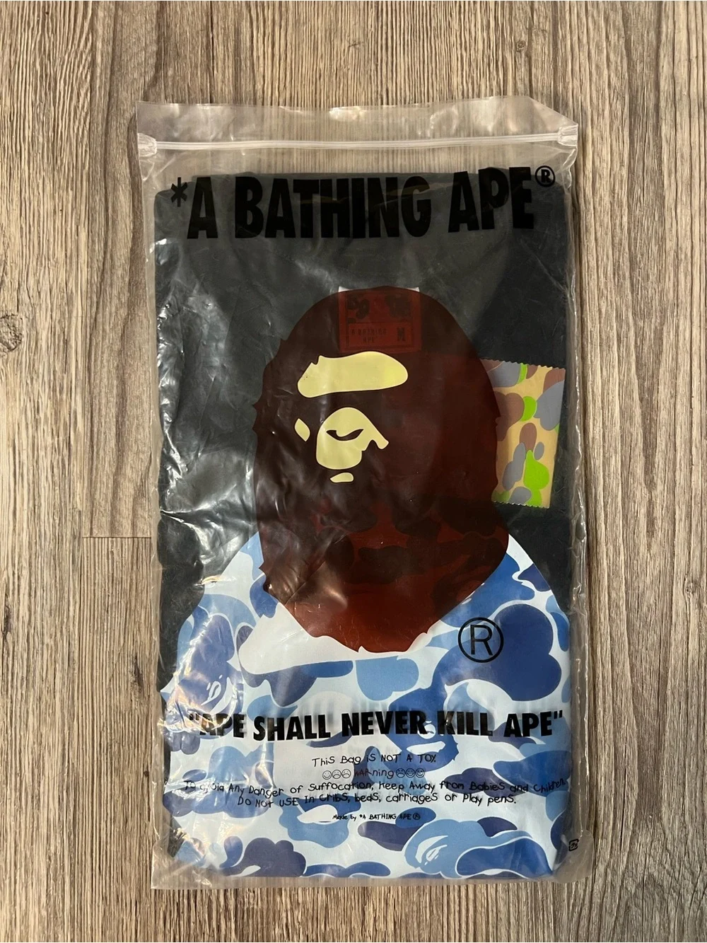 A Bathing Ape Graphic Tee - Black with Multicolor Print